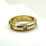 Crystal Studded Gold Ring