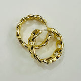 Sculpted Cuban Link Hoops