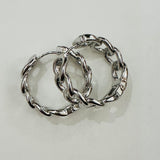 Sculpted Cuban Link Hoops