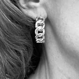 Sculpted Cuban Link Hoops