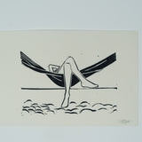 6x9 holiday hammock girl block print