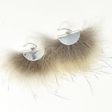 Wolf Silver Fan Earrings
