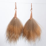 Lynx Copper Pom Earrings