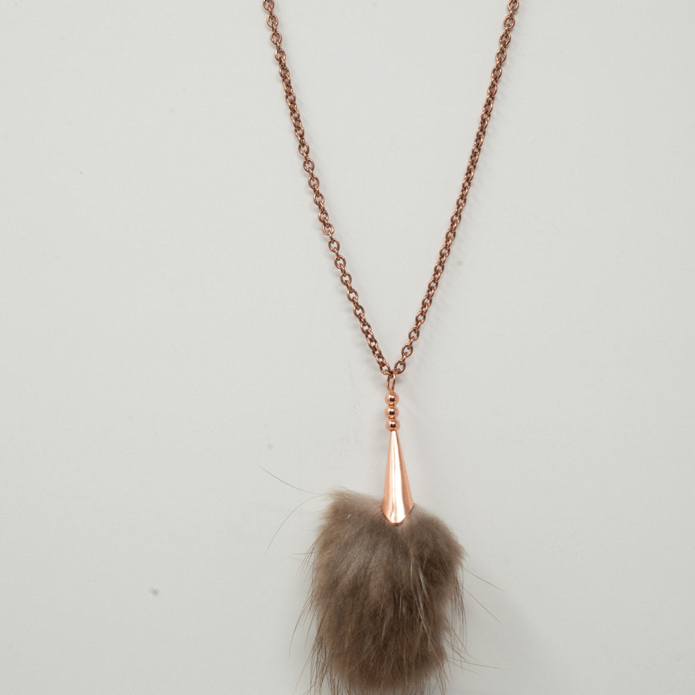 Beaver Copper Pom Necklace