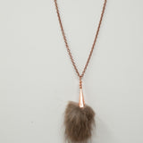 Beaver Copper Pom Necklace