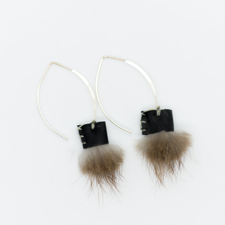 Beaver Marquise Ear Hooks