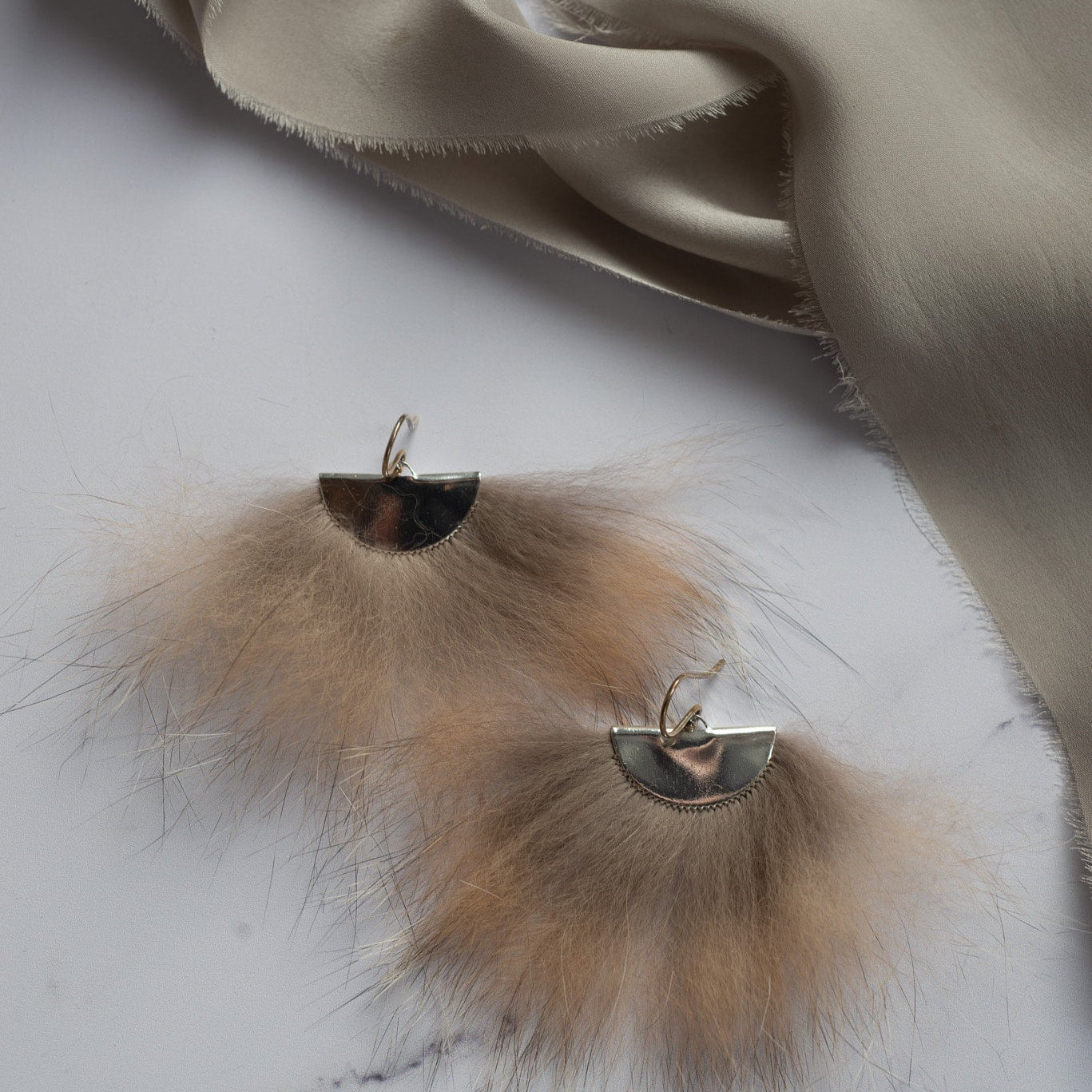 Lynx Silver Fan Earrings