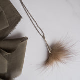 Wolf Silver Pom Necklace