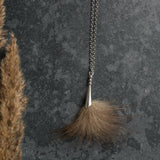 Wolf Silver Pom Necklace