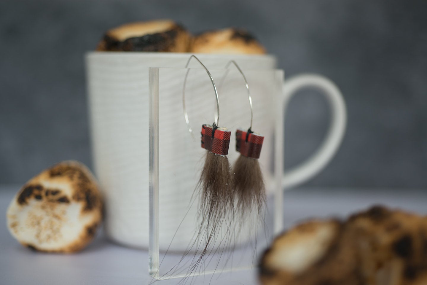Limited Edition Marquise Ear Hooks - Buffalo Plaid (50% off) FROM THE VAULT