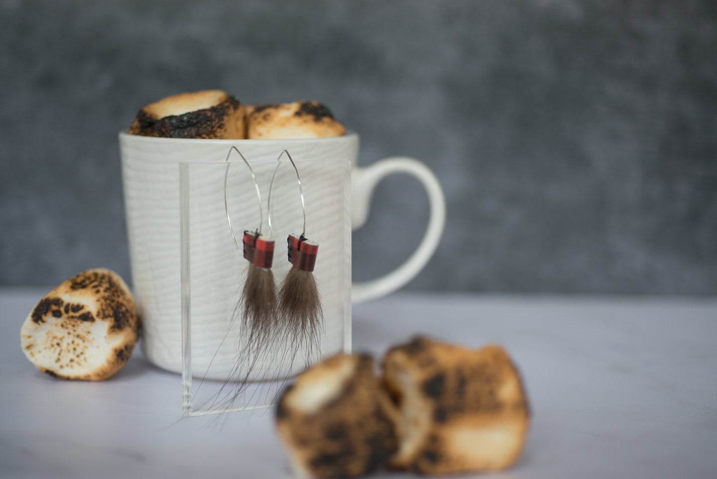 Limited Edition Marquise Ear Hooks - Buffalo Plaid (50% off) FROM THE VAULT