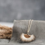 Fox Gold Fan Necklace