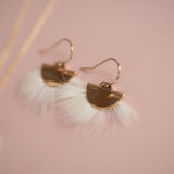 Ermine Gold Fan Earrings