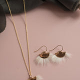 Ermine Gold Fan Necklace 18"