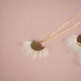 Ermine Gold Fan Necklace 18"
