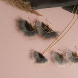 Muskrat Gold Fan Earrings