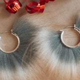 Fox Medium Hoops Silver Finish