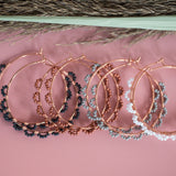 Copper Scalloped Seed Bead Hoops (50% off) - FROM THE VAULT